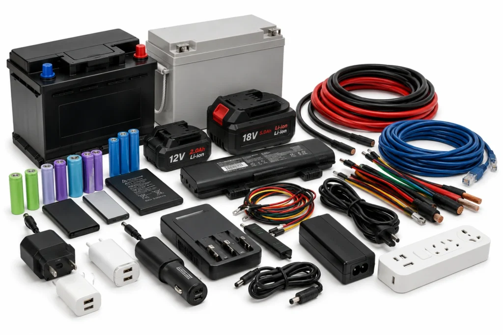 Batteries, Cables, Chargers, and Electrical Accessories